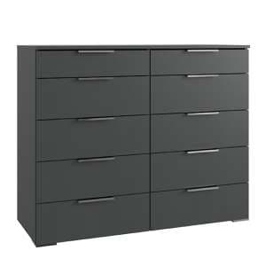 Levelup Wooden Chest Of Drawers In Graphite With 10 Drawers - UK