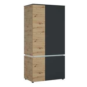 Levy Wooden Wardrobe 4 Doors In Platinum And Oak With LED