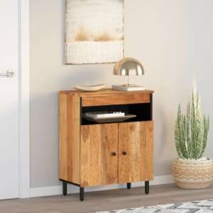 Lewes Acacia Wood Storage Cabinet With 2 Doors In Natural - UK