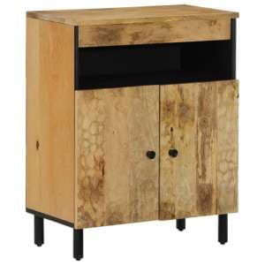 Lewes Mango Wood Storage Cabinet With 2 Doors In Natural - UK