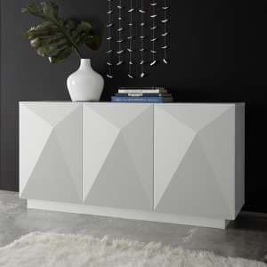 Lexis High Gloss Sideboard With 3 Doors In White - UK
