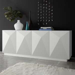 Lexis High Gloss Sideboard With 4 Doors In White - UK