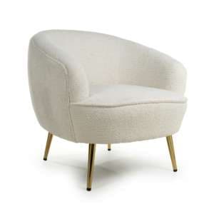 Liege Boucle Fabric Tub Chair In Vanilla White - UK