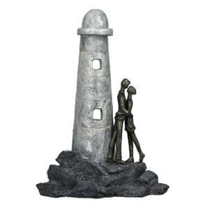 Lighthouse Poly Design Sculpture In Antique Bronze And Grey