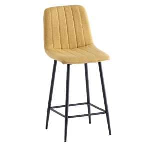 Lillie Fabric Counter Bar Stool In Yellow - UK