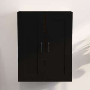 Lima Wooden Wall Storage Cabinet With 2 Doors In Black - UK