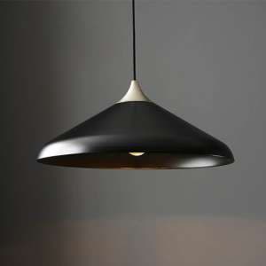 Lincoln Industrial Coned Ceiling Pendant Light In Matt Nickel - UK