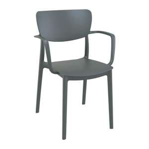 Lisa Polypropylene With Glass Fiber Dining Chair In Dark Grey