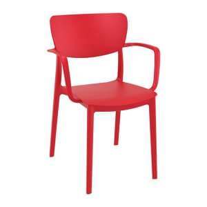 Lisa Polypropylene With Glass Fiber Dining Chair In Red