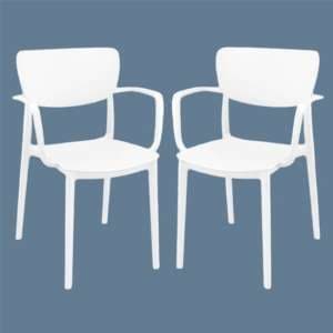 Lisa White Polypropylene Dining Chairs In Pair
