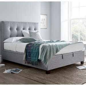 Lisbon Marbella Fabric Ottoman Double Bed In Grey - UK