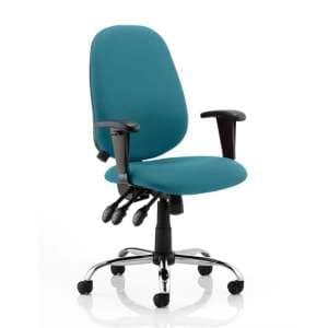 Lisbon Office Chair In Maringa Teal With Arms