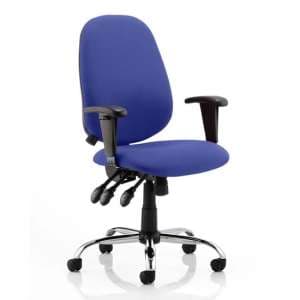 Lisbon Office Chair In Stevia Blue With Arms