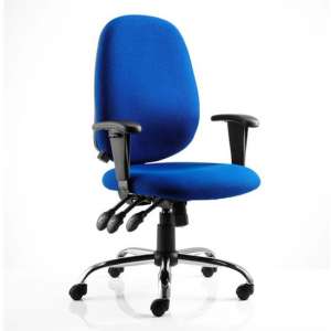 Lisbon Task Fabric Office Chair In Blue With Arms