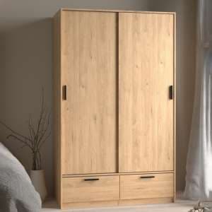 Liston Wooden Wardrobe 2 Doors 2 Drawers Oak - UK