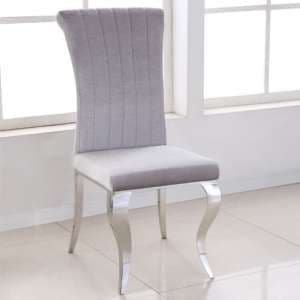 Liyam Soft Velvet Upholstered Dining Chair In Grey