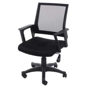 Leith Fabric Home And Office Chair In Black With Arms - UK