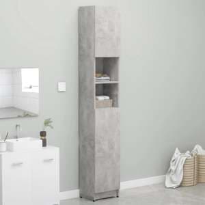 Logan Wooden Bathroom Storage Cabinet In Concrete Effect - UK