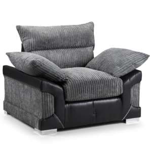 Logion Fabric Armchair In Black And Grey - UK
