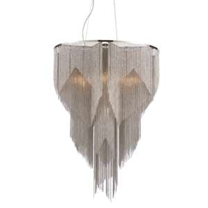Loire 7 Lights Pendant Light In Bright Nickel And Silver