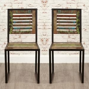 London Urban Chic Wooden Dining Chair In A Pair