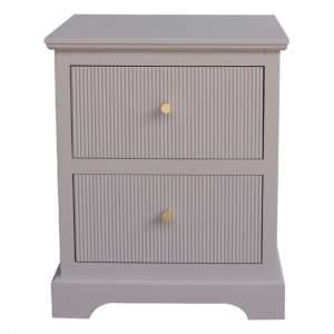 Lorain Pine Wood Bedside Cabinet With 2 Drawers In Summer Grey - UK