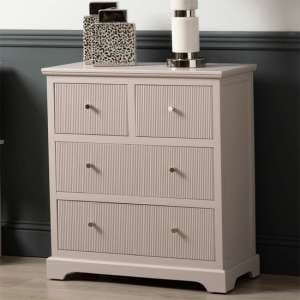 Lorain Pine Wood Chest Of 4 Drawers In Summer Grey - UK