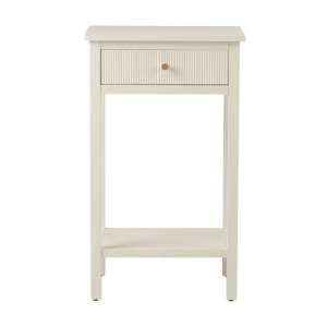 Lorain Wooden End Table With 1 Drawer In Frosty White - UK