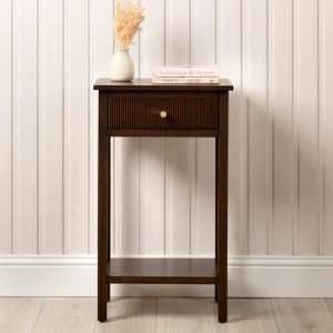 Lorain Wooden End Table With 1 Drawer In Walnut Brown - UK