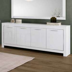 Lorenz Modern Sideboard In White High Gloss With 4 Doors