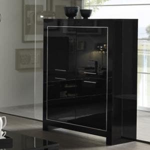 Lorenz Modern Bar Unit In Black High Gloss With 4 Doors