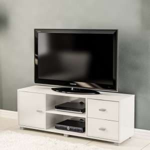 Lorusso Wooden TV Stand In White High Gloss With 1 Door