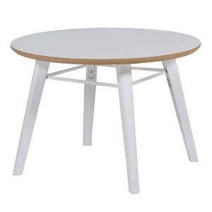 Lottie Round Wooden Lamp Table In White