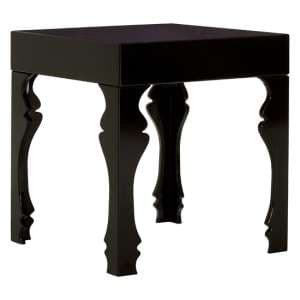 Louis Rectangular High Gloss Side Table In Black - UK