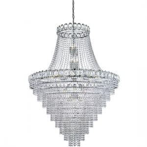 Louis Philipe Chandelier Light In Chrome With Crystal Beads