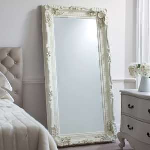 Louisa Rectangular Leaner Mirror In Cream Frame