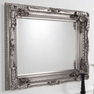 Louisa Rectangular Wall Mirror In Silver Frame - UK