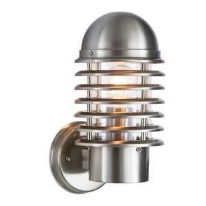 Louvre Polycarbonate Wall Light In Polished Stainless Steel - UK