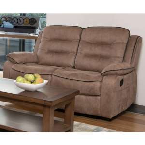 Lovell Fabric Recliner 2 Seater Sofa In Brown