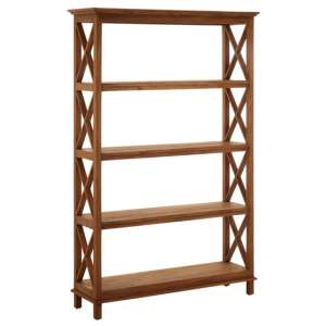 Lovito Wooden 4 Tiers Shelving Unit In Antique Brown