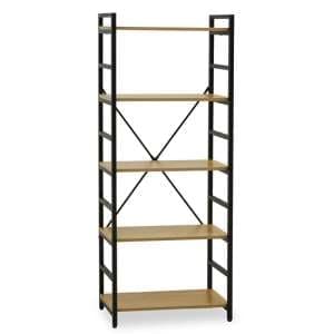 Loxton Wooden 5 Tier Shelving Unit In Light Yellow - UK