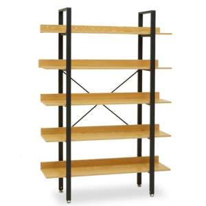 Loxton Wooden 5 Tiered Shelving Unit In Light Yellow - UK