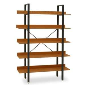 Loxton Wooden 5 Tiered Shelving Unit In Red Pomelo - UK