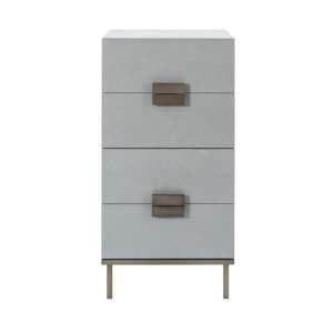 Lucy Wooden Chest Of 4 Drawers Tall In Grey Oak - UK