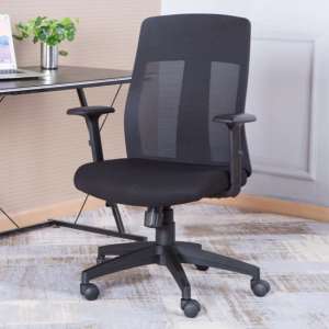 Lugano Mesh Fabric Home And Office Chair In Black