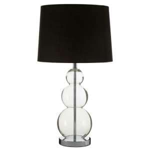 Lukano Black Fabric Shade Table Lamp With Glass Metal Base
