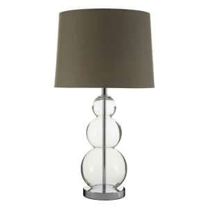 Lukano Grey Fabric Shade Table Lamp With Glass Metal Base