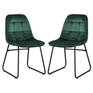 Lyster Emerald Green Velvet Dining Chairs In A Pair