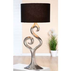Luma Small Table Lamp In Silver And Brown - UK