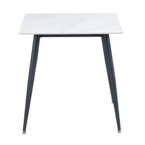 Luna Sintered Stone Dining Table Square In White Snow - UK